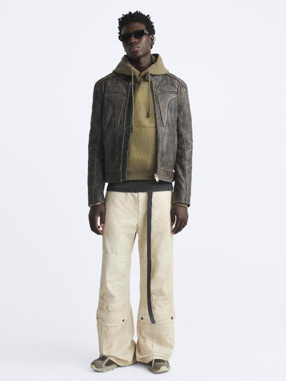 Large Mens Zara Leather Jacket